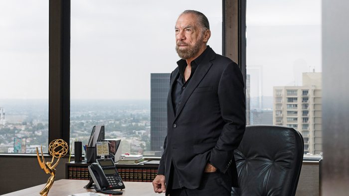 LOS ANGELES, CALIFORNIA, UNITED STATES - July 25, 2017: John Paul DeJoria, Co-Founder Of The Paul Mitchell Line Of Hair Products And The Patrón Spirits Company, Poses For A Portrait At The John Paul Mitchell Systems Office. ( Photo By Philip Cheung )